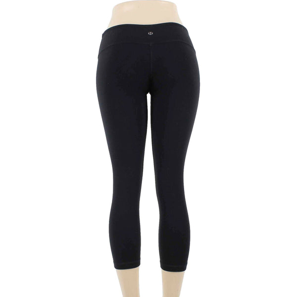 Lululemon Sz 6 x 22 Black Pull On Active Wear Compression Pant