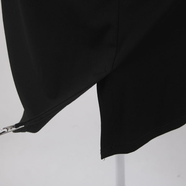 Sharagano Dress NEW Sz 16 Black Gold Hardware Knee Length Polyester Rayon Dress