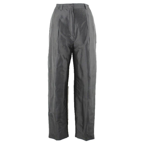 J Barami NEW $225 Sz 10 (L) x 29 Black Inverted Pleat 100% Silk Lined Dress Pant