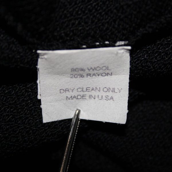 Terani Sz 12 Black White Ruffled Pleated Elastic Waist Wool Rayon Skirt