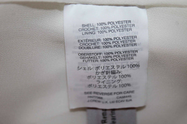 J Crew Sz 6 White Lined Ruffle Detail Lace Insert 100% Polyester Top