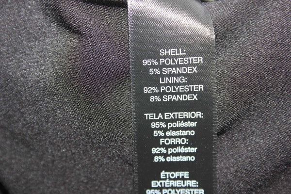 White House Black Market Sz M Black White Navy Wrap Scoop Neck Poly Blend Dress