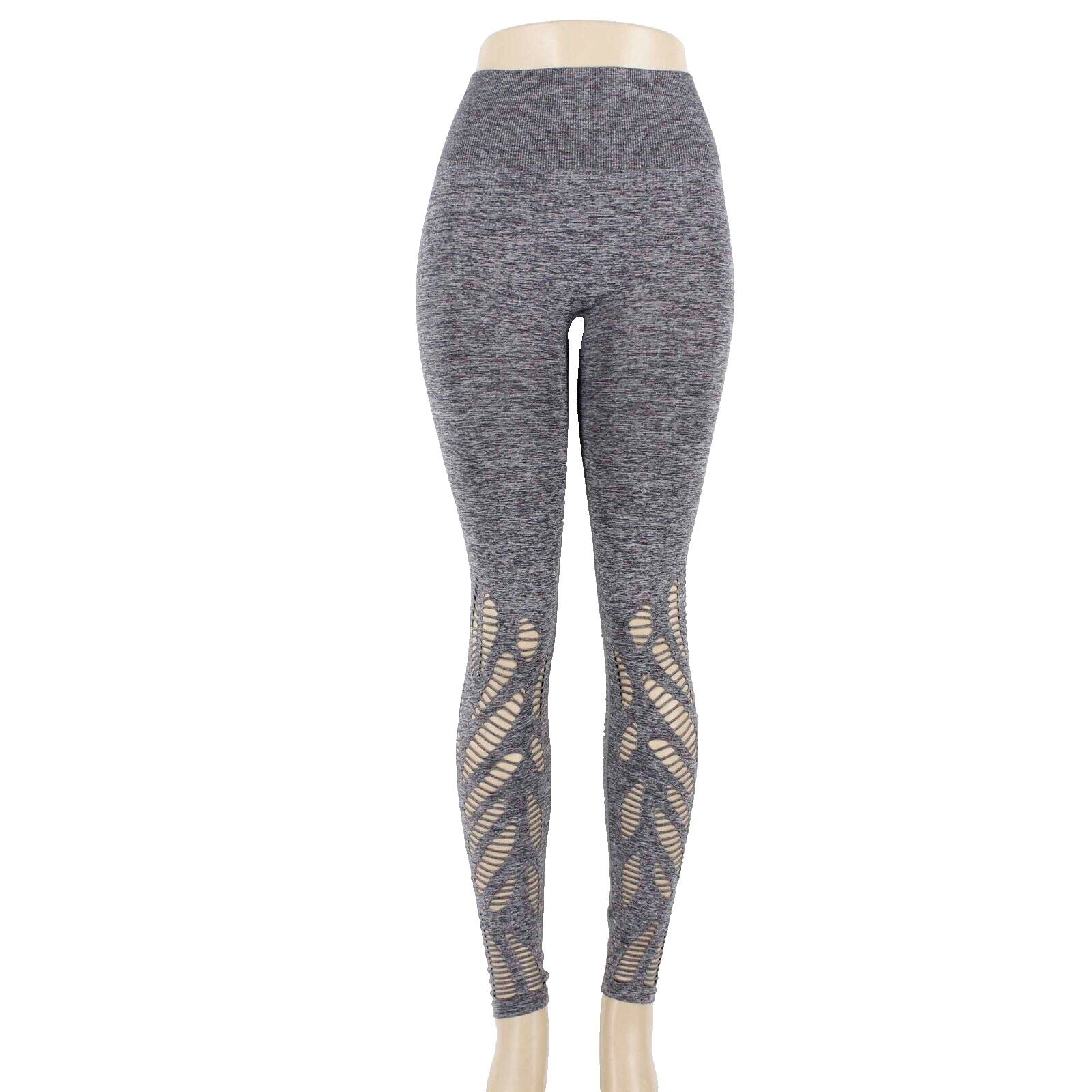 Pink Sz XS X 27 Gray Black Open Wing Design Legging Polyamide Active Wear Pant