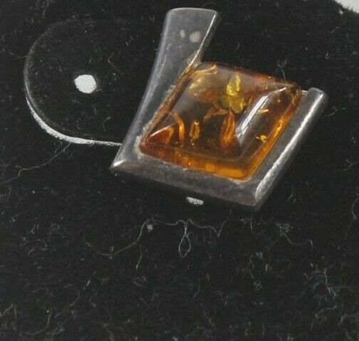 Sterling Silver Shaped Genuine Amber Post Earrings
