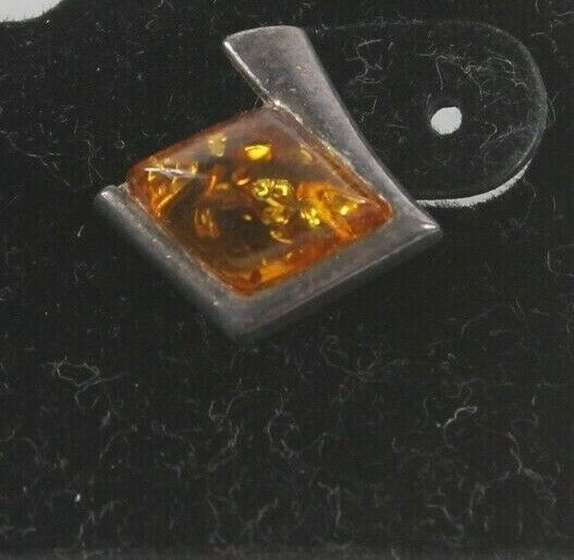 Sterling Silver Shaped Genuine Amber Post Earrings