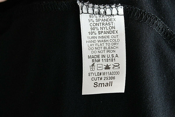 BLEU Sz S Black Lavender Silver Rhinestone Rayon Spandex Nylon Lace Top
