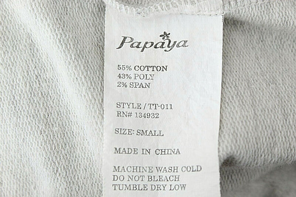 Papaya PY S Gray Navy Detachable Hood Snap Front Cotton Poly Spandex Vest
