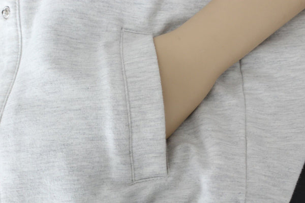 Papaya PY S Gray Navy Detachable Hood Snap Front Cotton Poly Spandex Vest