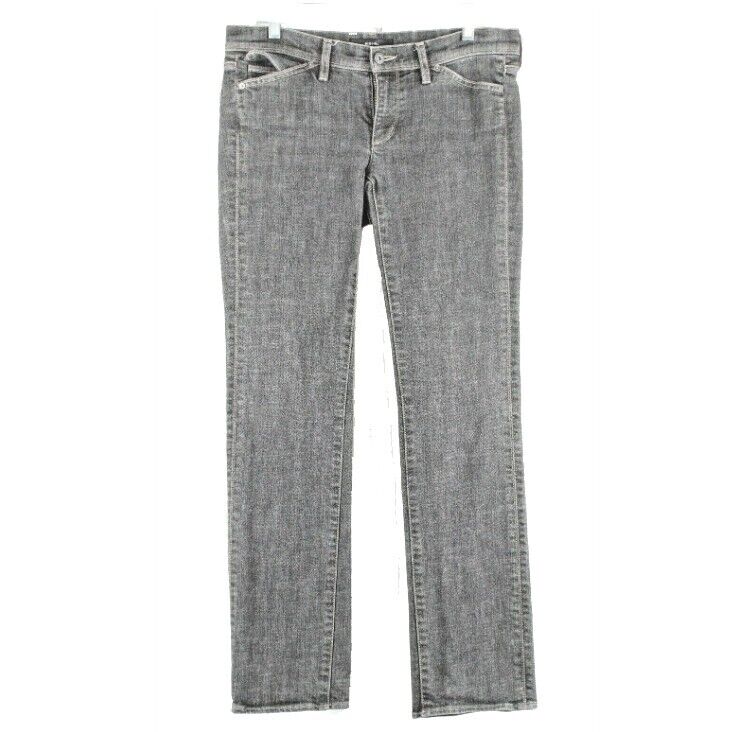 Noir Sz 8 x 32 Charcoal Gray Denim Cotton Blend Back Flap Pocket Jeans