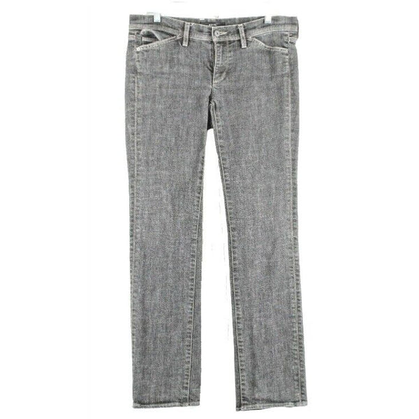 Noir Sz 8 x 32 Charcoal Gray Denim Cotton Blend Back Flap Pocket Jeans