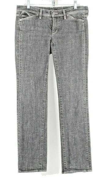 Noir Sz 8 x 32 Charcoal Gray Denim Cotton Blend Back Flap Pocket Jeans