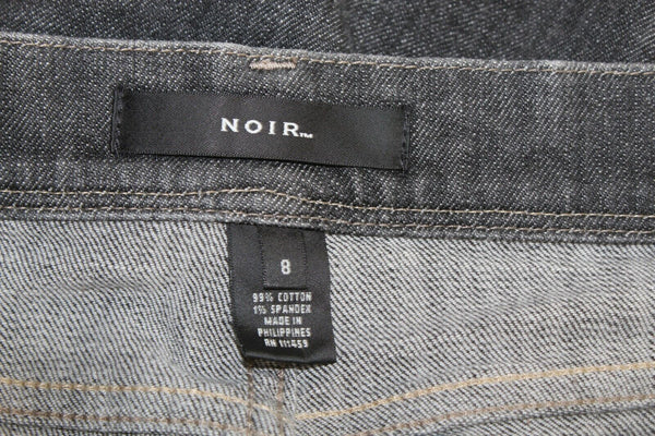 Noir Sz 8 x 32 Charcoal Gray Denim Cotton Blend Back Flap Pocket Jeans