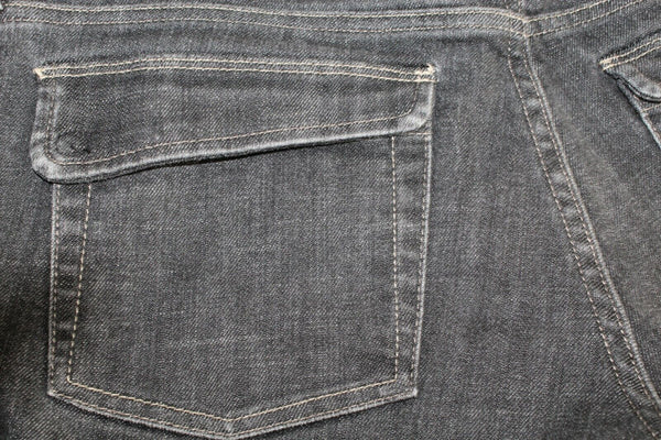Noir Sz 8 x 32 Charcoal Gray Denim Cotton Blend Back Flap Pocket Jeans
