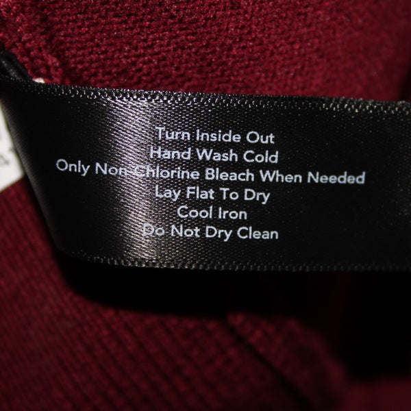 Boston Proper Sz S Burgundy Red Black Detach Faux Fur Lace Viscose Cardigan