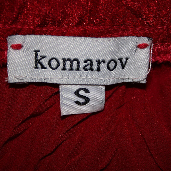 Komarov Sz S Red Black Lace Trim Corset Laced 100% Polyester 3 Piece Skirt Suit