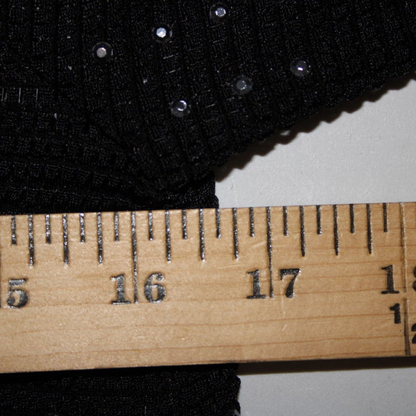 Joseph Ribkoff Sz 8 Black Silver Studded Open Knit Asymmetrical Jersey Hi Lo Top