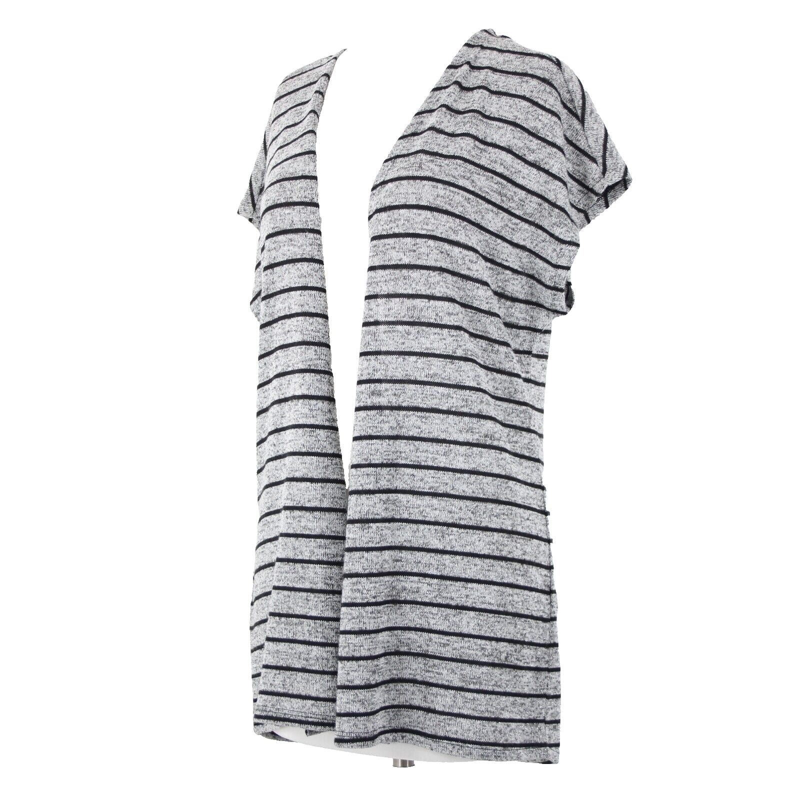 White House Black Market NEW $60 Sz S Silver Glitter Black Striped Poly Wrap