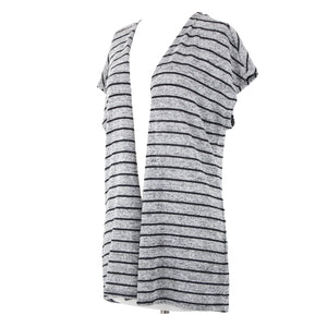 White House Black Market NEW $60 Sz S Silver Glitter Black Striped Poly Wrap