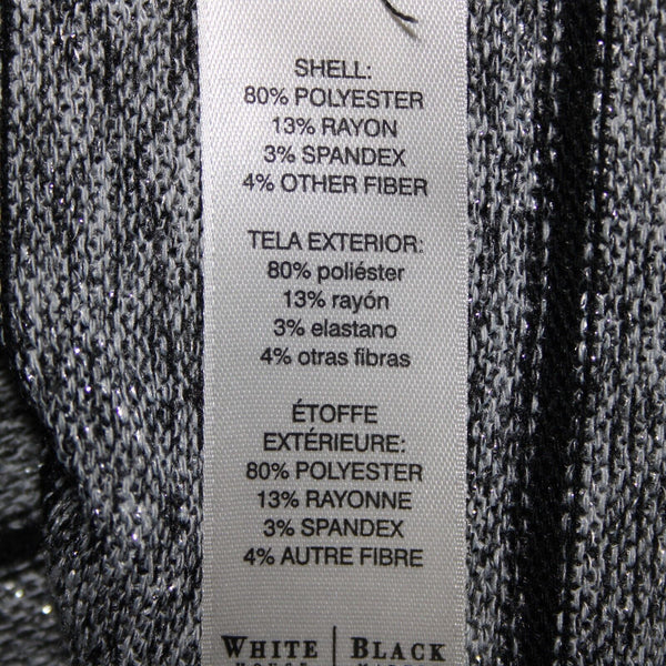 White House Black Market NEW $60 Sz S Silver Glitter Black Striped Poly Wrap