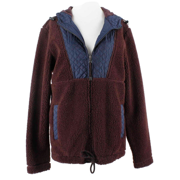 American Rag Cie NEW $80 Sz M Burgundy Navy Blue Hooded Zip Up Jacket