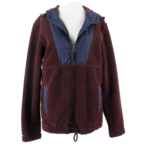 American Rag Cie NEW $80 Sz M Burgundy Navy Blue Hooded Zip Up Jacket