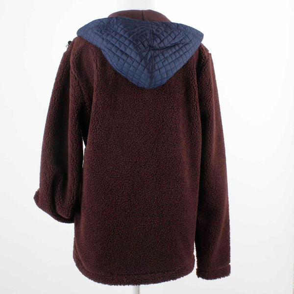 American Rag Cie NEW $80 Sz M Burgundy Navy Blue Hooded Zip Up Jacket