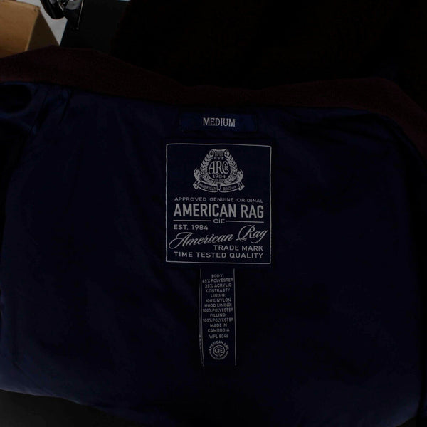 American Rag Cie NEW $80 Sz M Burgundy Navy Blue Hooded Zip Up Jacket