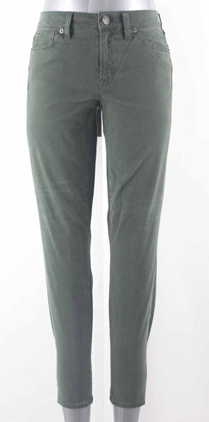 J Crew Toothpick NEW $98 Sz 27 X 28 Moss Green Ankle Cotton Blend Pant