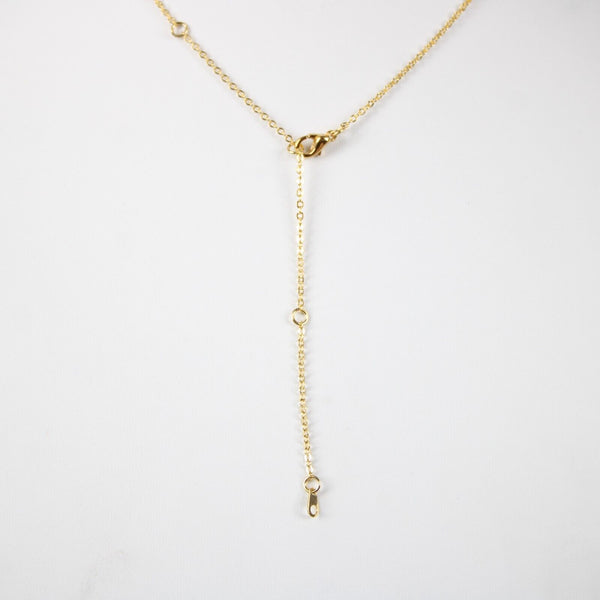 SHANNON NEW Goldtone Rhinestone Accent 14.5" w 4.5" Multi Ring Ext Necklace