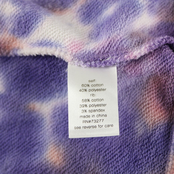 Elizabeth And James Sz L Purple Multi Crop Long Sleeve Cotton Poly Sweater