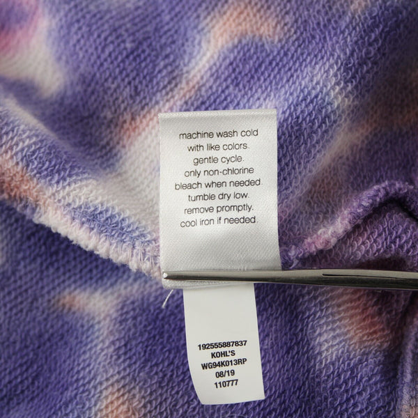 Elizabeth And James Sz L Purple Multi Crop Long Sleeve Cotton Poly Sweater