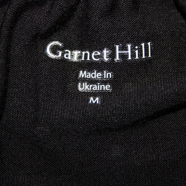 Garnet Hill NEW Sz M Black White Polka Dot Scoop Neck Tencel Lyocell Spandex Top