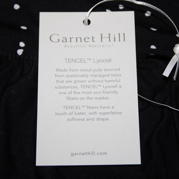 Garnet Hill NEW Sz M Black White Polka Dot Scoop Neck Tencel Lyocell Spandex Top