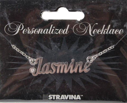 JASMINE NEW Name Silvertone Rhinestone 14.5" w 4.5" Multi Ring Ext Necklace