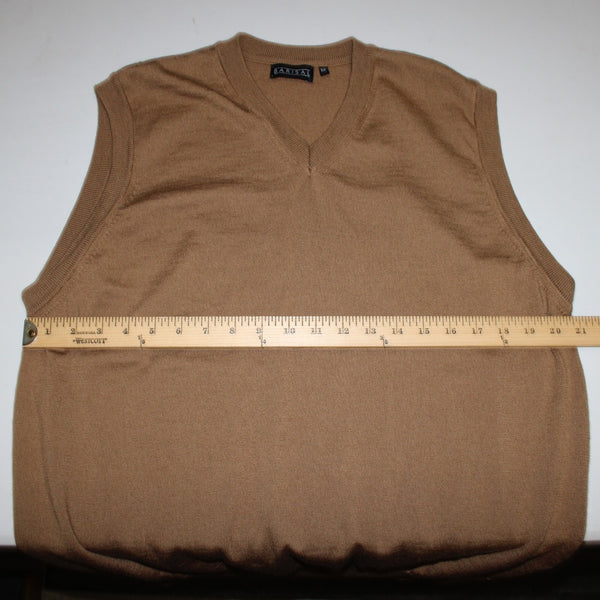 Barisal Sweater Sz 52 Brown V Neck Easy Care Wool Vest Sweater