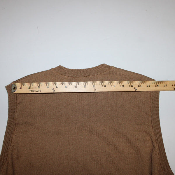 Barisal Sweater Sz 52 Brown V Neck Easy Care Wool Vest Sweater
