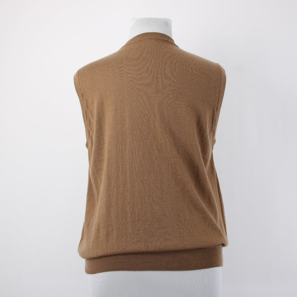 Barisal Sweater Sz 52 Brown V Neck Easy Care Wool Vest Sweater