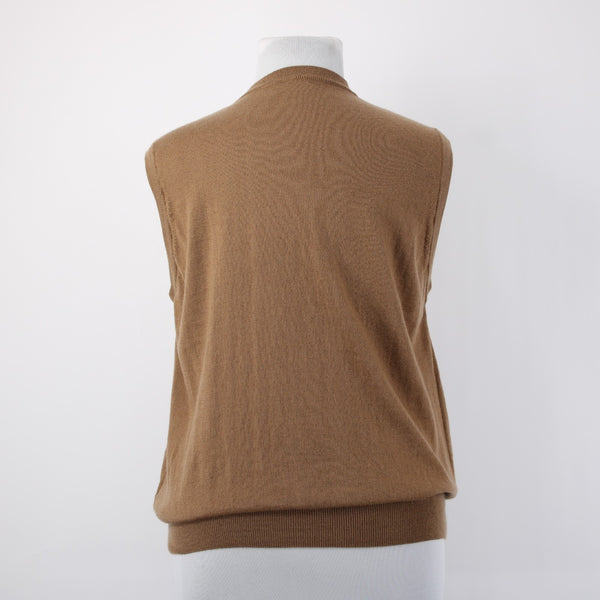 Barisal Sweater Sz 52 Brown V Neck Easy Care Wool Vest Sweater