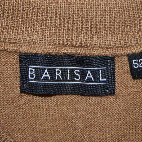 Barisal Sweater Sz 52 Brown V Neck Easy Care Wool Vest Sweater
