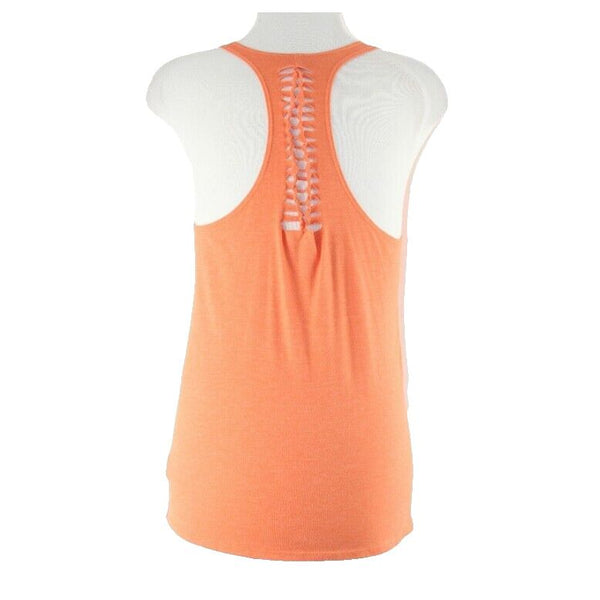 Trina Turk Sz M Orange Cutout Braided Racerback Viscose Poly Spandex Top