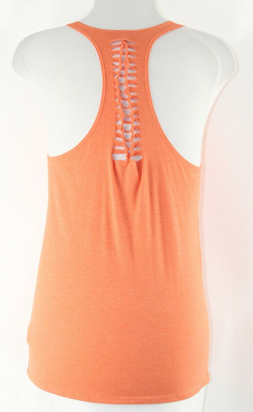Trina Turk Sz M Orange Cutout Braided Racerback Viscose Poly Spandex Top