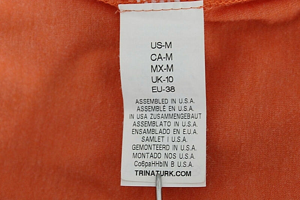 Trina Turk Sz M Orange Cutout Braided Racerback Viscose Poly Spandex Top
