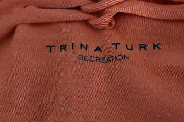 Trina Turk Sz M Orange Cutout Braided Racerback Viscose Poly Spandex Top