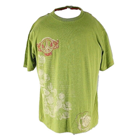 Indigo Red NEW $46 Sz 4XL Lime Green Red 100% Cotton Applique Graphic T Shirt