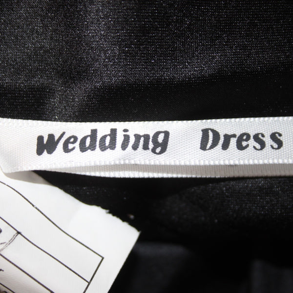 Wedding Dress NWT Sz 8 Black Mesh Embroidered Ruched Dress