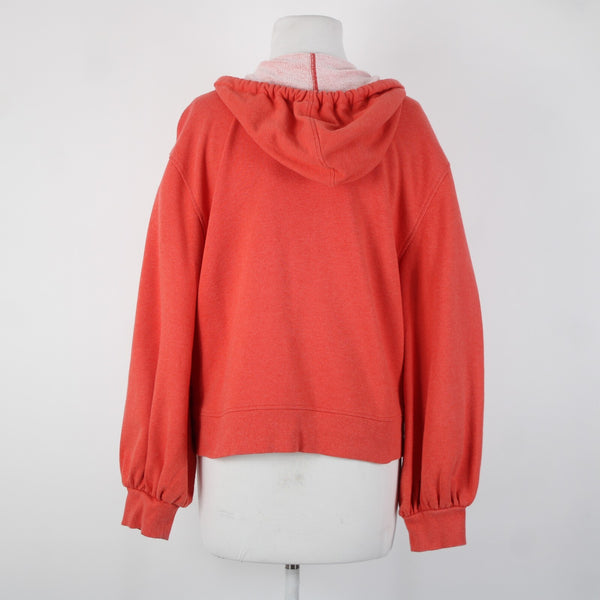 Cabi Sz M Coral Pink Hooded Zipper Cotton Polyester Spandex Jacket