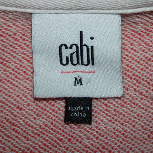 Cabi Sz M Coral Pink Hooded Zipper Cotton Polyester Spandex Jacket