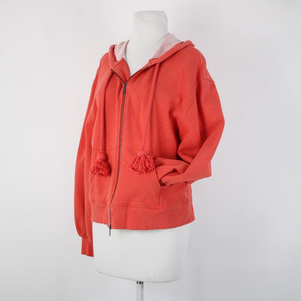 Cabi Sz M Coral Pink Hooded Zipper Cotton Polyester Spandex Jacket