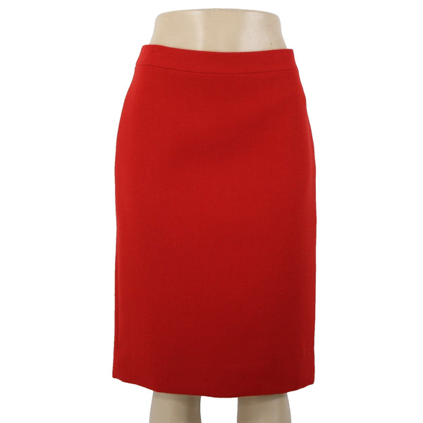 J Crew NEW $130 No 2 Pencil Sz 8 Red Lined Hook Eye Wool Polyester Skirt