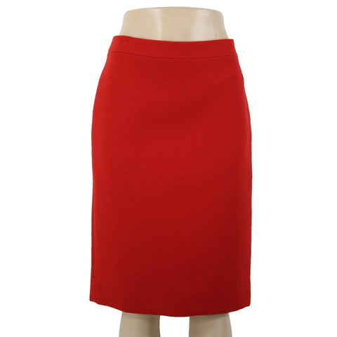 J Crew NEW $130 No 2 Pencil Sz 8 Red Lined Hook Eye Wool Polyester Skirt